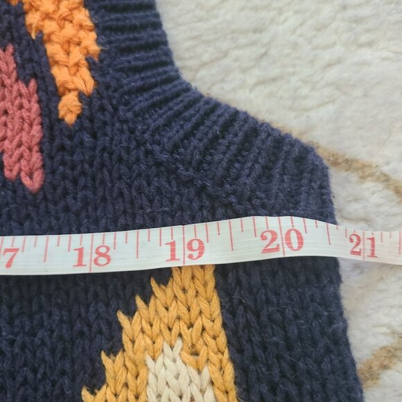 Vintage Crystal Kobe Santa Christmas Sweater Vest S M 80s Holiday Knit Candles - Picture 4 of 7